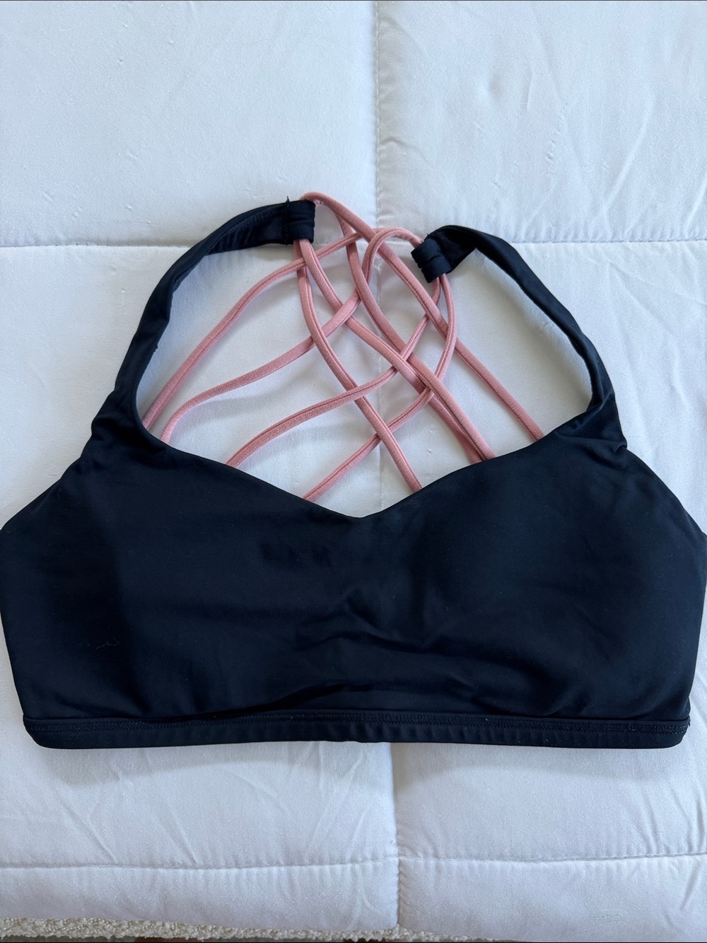 lululemon athletica Navy Sports Bra with Pink Strappy Back